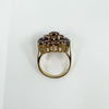 Large Vintage 9ct Gold Garnet Cocktail Cluster Ring Size L