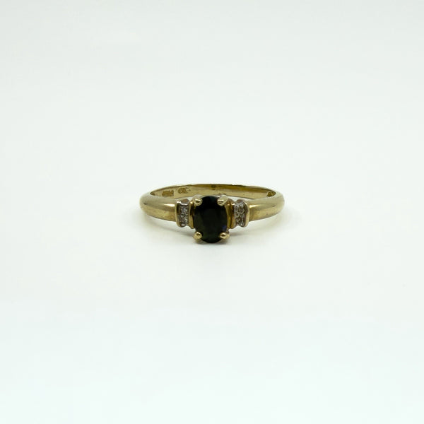 9ct Gold 0.30ct Sapphire & Diamond Ring 375 Size M