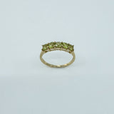Vintage 9ct Yellow Gold 5x Stone 0.85ct Peridot Ring / Band 375 Size N Birm 2005