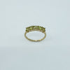 Vintage 9ct Yellow Gold 5x Stone 0.85ct Peridot Ring / Band 375 Size N Birm 2005