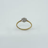 18ct Gold & Platinum Diamond Cluster Flower Ring 750 Size O