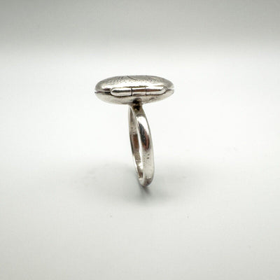 Vintage Secret Locket Ring in Sterling Silver 925 Size N - O