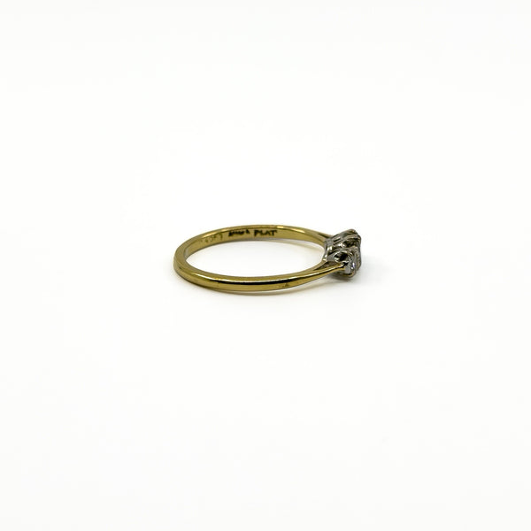 Vintage 18ct Gold 0.30ct Diamond Trilogy Ring 750 Size Q
