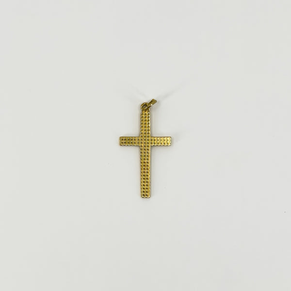 Vintage 18ct Gold Diamond Cut Christian Cross Pendant / Charm 750 Reversible
