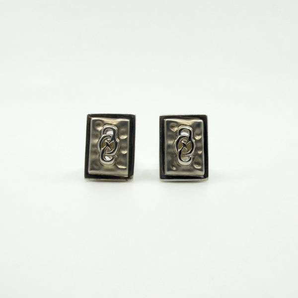 Vintage Sterling Silver Rectangular Cufflinks by Kit Heath 925