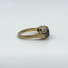 Chunky Vintage 9ct Gold 2.65ct Amethyst 5 Stone Ring Size Q 