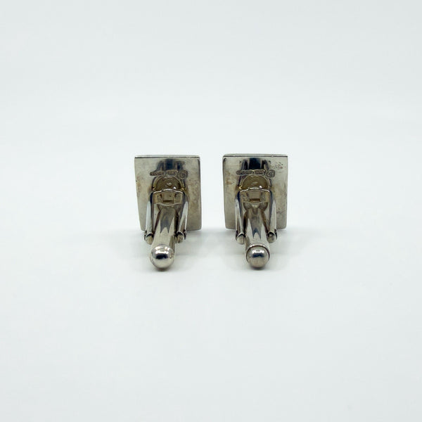 Vintage Sterling Silver Rectangular Cufflinks by Kit Heath 925