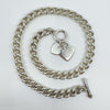 Vintage Chunky Sterling Silver Curb Links 16” Chain / Necklace & T-Bar 925 85g
