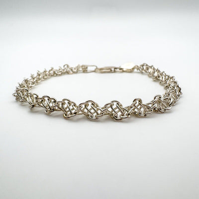 Twisted Links Matching Bracelet & 18” Necklace Set in Sterling Silver 925