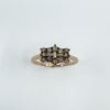 New Cognac Diamond Boat Ring Rose Gold Vermeil overlay in Sterling Silver
