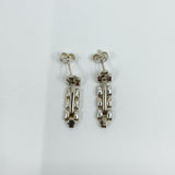 Sterling Silver Bracelet Style Link Drop Articulated Earrings 925