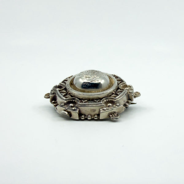 Antique Victorian Aesthetic Sterling Silver Brooch 925