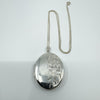 Vintage Sterling Silver Oval Engraved Photo Locket & 20” Curb Chain Necklace 925
