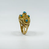 Vintage 14ct Gold Turquoise Ring Size J