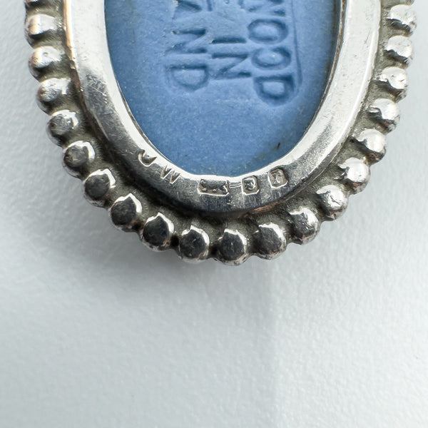 Vintage Sterling Silver Wedgewood Blue Jasper Ware Cameo Pendant 925 (1972)