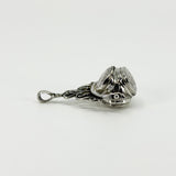 Chunky Vintage Sterling Silver Spinning 3x Sided Photo Locket Fob / Pendant 925