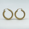 Large Vintage Chunky Twisted 9ct Gold Hoop Earrings 1991 