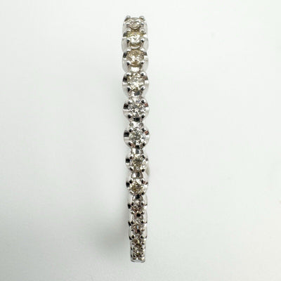10ct White Gold Large Diamond Hoop Earrings