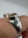Chunky Oval 2.50ct Citrine Solitaire Sterling Silver Ring Size P 