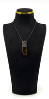 Large Chunky Sterling Silver Modernist Baltic Amber Pendant 925
