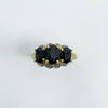 Vintage 9ct Gold 1.60ct Diamond & Sapphire Trilogy Ring Size M - N 