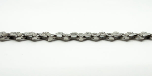 Antique Victorian Silver Reversible Floral Engraved 18" Book Chain 900