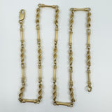 Vintage 9ct Gold 24” Bar & Twisted Links Chain / Necklace 37.5g Fancy Link 1992