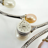 Unusual Sterling Silver 18" Torque Cultured Pearl Necklace 925