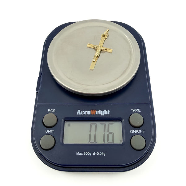 Vintage 9ct Gold Reversible Engraved Christian Cross Crucifix Pendant Charm 375