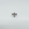Tiny 18ct White Gold 0.12ct Diamond Christian Cross Pendant / Charm 750