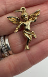 Large Chunky Vintage 9ct Gold Cherub / Cupid Pendant 375 Heavy 7g Sheffield 2005