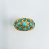 Antique 14ct Rose Gold Turquoise Bombe Ring Size M 
