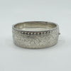Vintage Sterling Silver Chunky Floral Engraved Bangle Bracelet 925 (Birm 1963)