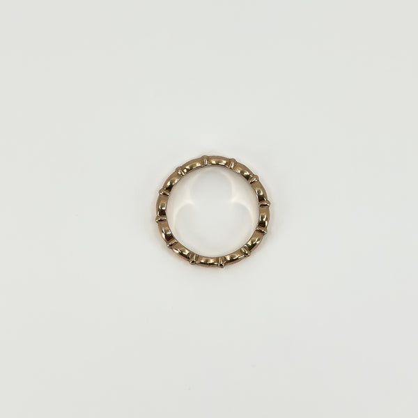 9ct Rose Gold Oval Links Full Band / Ring 375 Size N (London 2015)