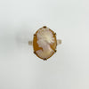 Vintage 9ct Gold Large Chunky Carved Cameo Ring 375 Size P