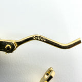 Vintage 9ct Gold Tri Coloured Twisted Hoop Earrings 375