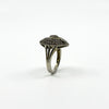 Sterling Silver Natural Diamond Navette Cocktail Ring 925 Size N - O