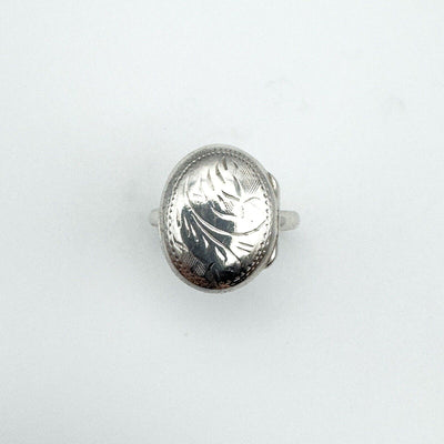 Vintage Secret Locket Ring in Sterling Silver 925 Size N - O