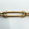 Antique 9ct Rose Gold Fancy Trombone & Fetter Links Bracelet & Dog Clip 375 18g 