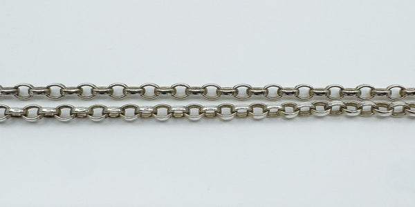Vintage Sterling Silver 32” Belcher Links Chain & Swivel Dog Clip 925 17g