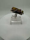 Unusual Modernist Heavy Baltic Amber Ring in Sterling Silver 925 Size L M 14g