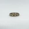 Vintage 9ct Gold Blue & White Spinel Full Eternity Band / Ring Size Q