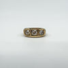 Chunky Vintage 9ct Gold 1.30ct Starburst Diamond Trilogy Ring Gypsy Band Size U