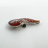 Vintage Siam Red Enamel Brooch in Sterling Silver 925 Goddess of Lightening 