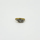 Vintage 18ct Gold & Platinum 0.45ct Diamond Trilogy Ring 750 Size K