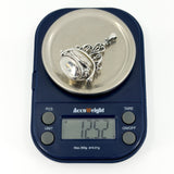 Chunky Vintage Sterling Silver Spinning 3x Sided Photo Locket Fob / Pendant 925