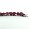 7.5" Sterling Silver 26ct Natural Ruby Tennis Bracelet 925