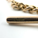 Antique 9ct Rose Gold 17.” Albert Chain Necklace Double Dog Clip T-Bar Charm 375