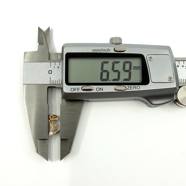 Tiny 14ct Gold Initial E CZ Pendant / Charm 585