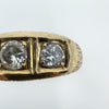 Chunky Vintage 9ct Gold 1.30ct Starburst Diamond Trilogy Ring Gypsy Band Size U